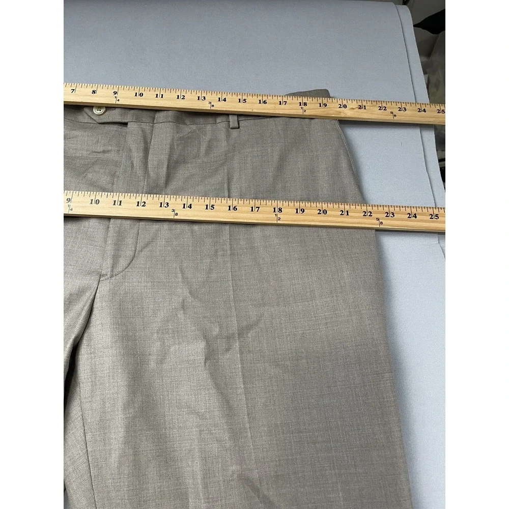 Daniel Cremieux Mens‎ Dress Pants 42x30 Tan 100% Wool Super 130s Loro Piana